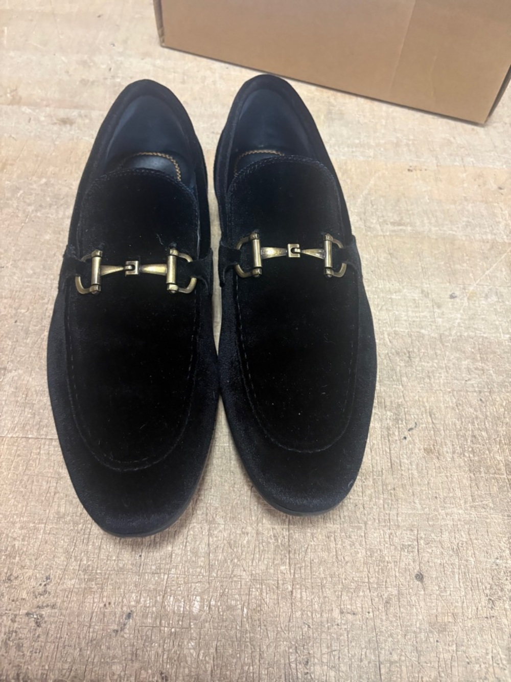 Steve Madden Men's 10.5 Black Velvet Madly Loafers Slip On Casual Formal